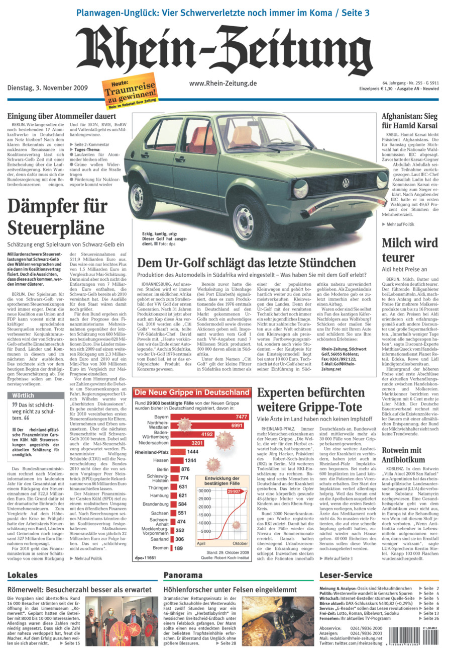 Rhein-Zeitung Kreis Neuwied vom Dienstag, 03.11.2009