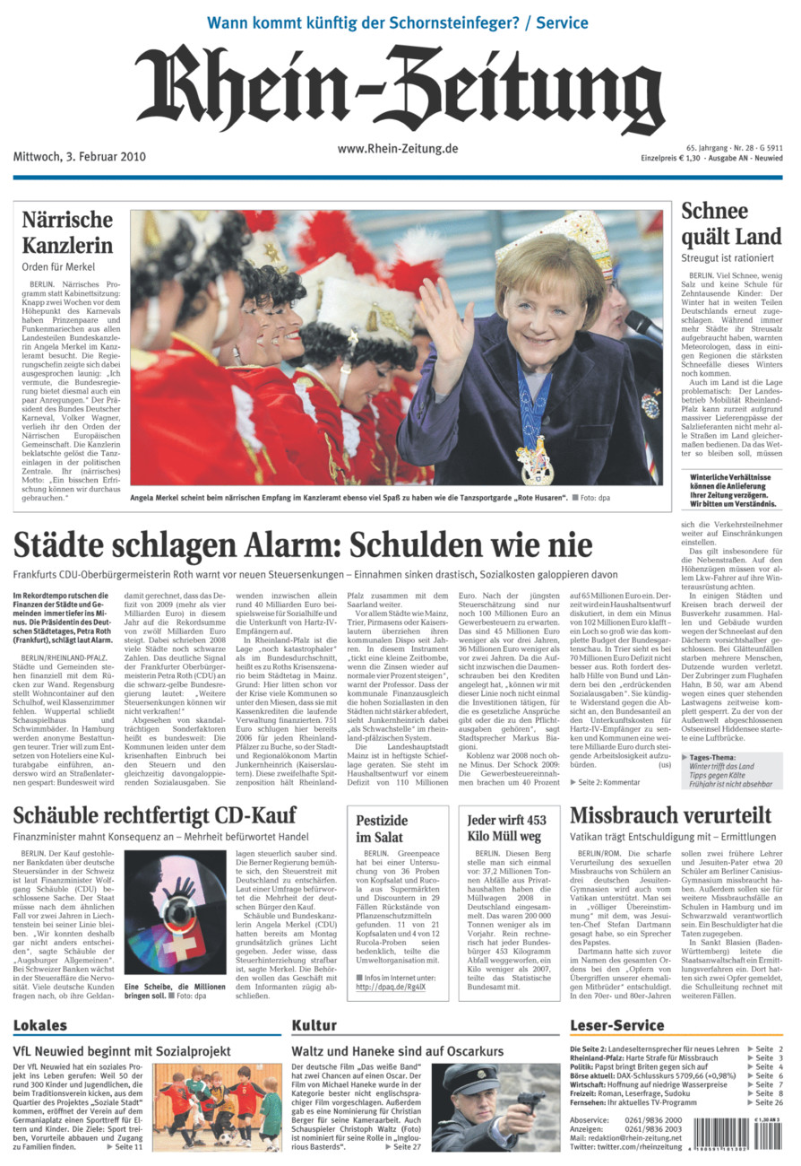 Rhein-Zeitung Kreis Neuwied vom Mittwoch, 03.02.2010