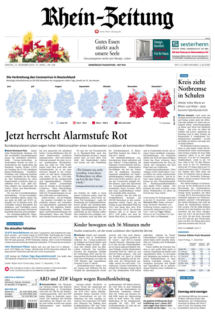 Rhein-Zeitung Kreis Neuwied vom Samstag, 12.12.2020