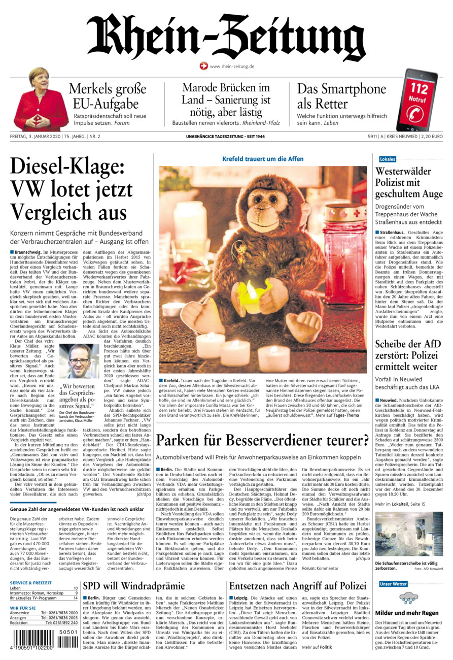 Rhein-Zeitung Kreis Neuwied vom Freitag, 03.01.2020