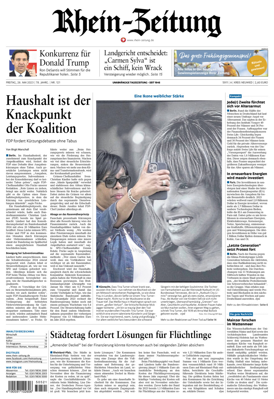 Rhein-Zeitung Kreis Neuwied vom Freitag, 26.05.2023