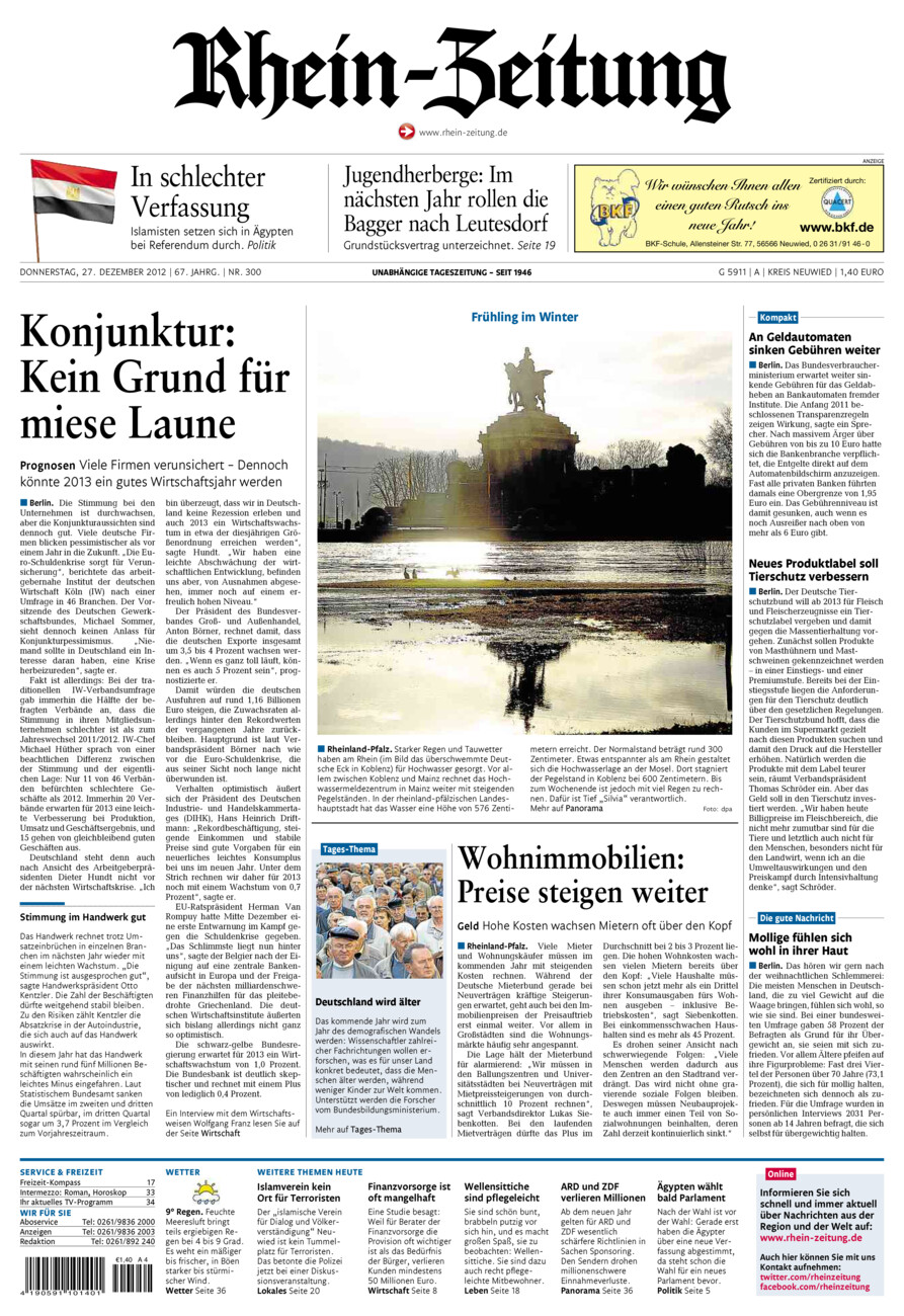 Rhein-Zeitung Kreis Neuwied vom Donnerstag, 27.12.2012