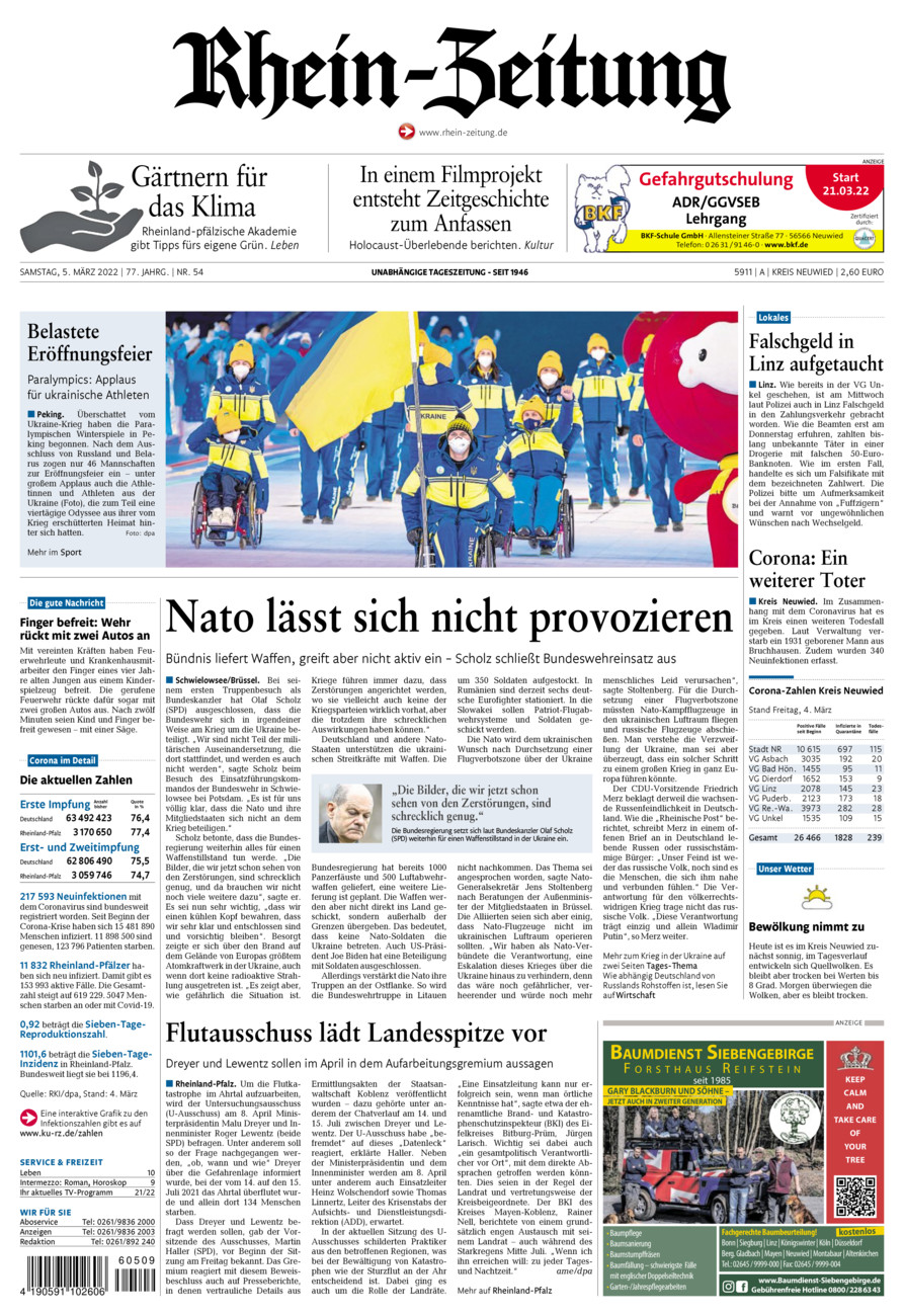 Rhein-Zeitung Kreis Neuwied vom Samstag, 05.03.2022