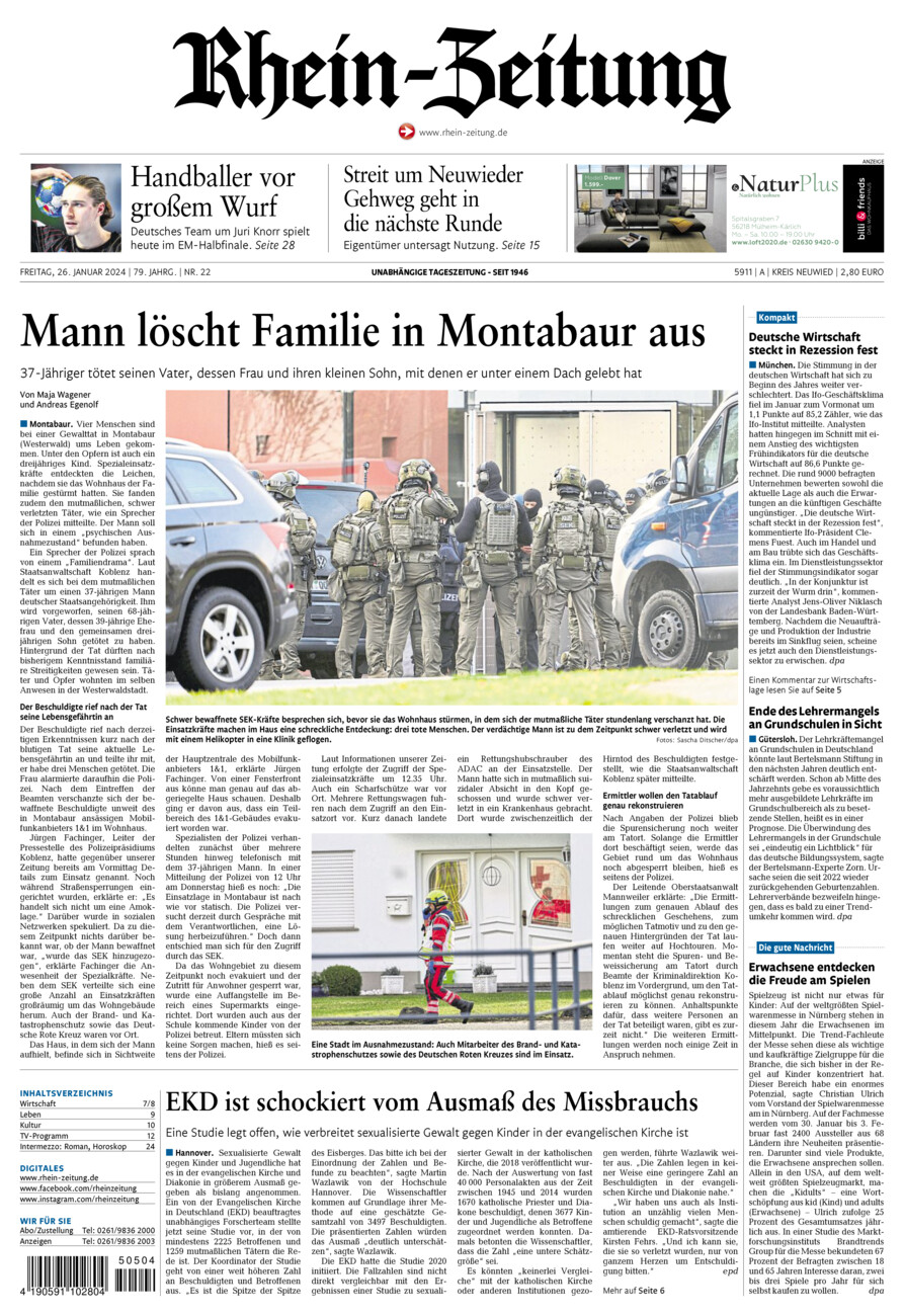 Rhein-Zeitung Kreis Neuwied vom Freitag, 26.01.2024