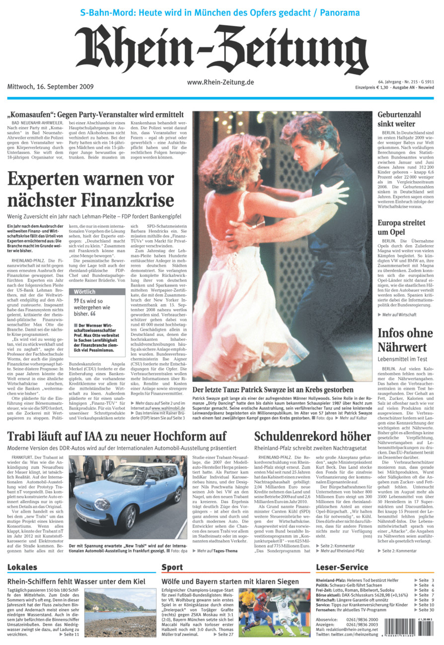 Rhein-Zeitung Kreis Neuwied vom Mittwoch, 16.09.2009