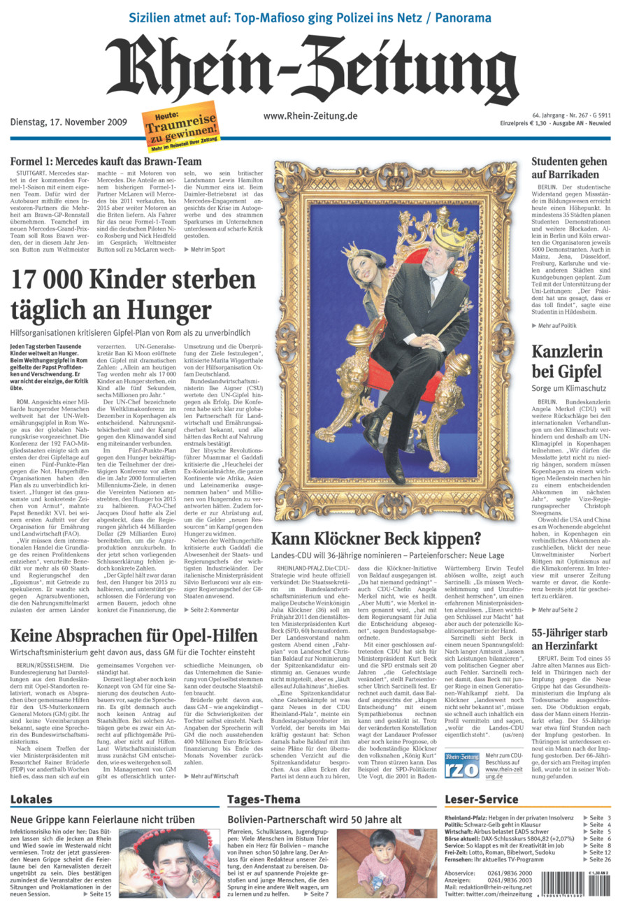 Rhein-Zeitung Kreis Neuwied vom Dienstag, 17.11.2009