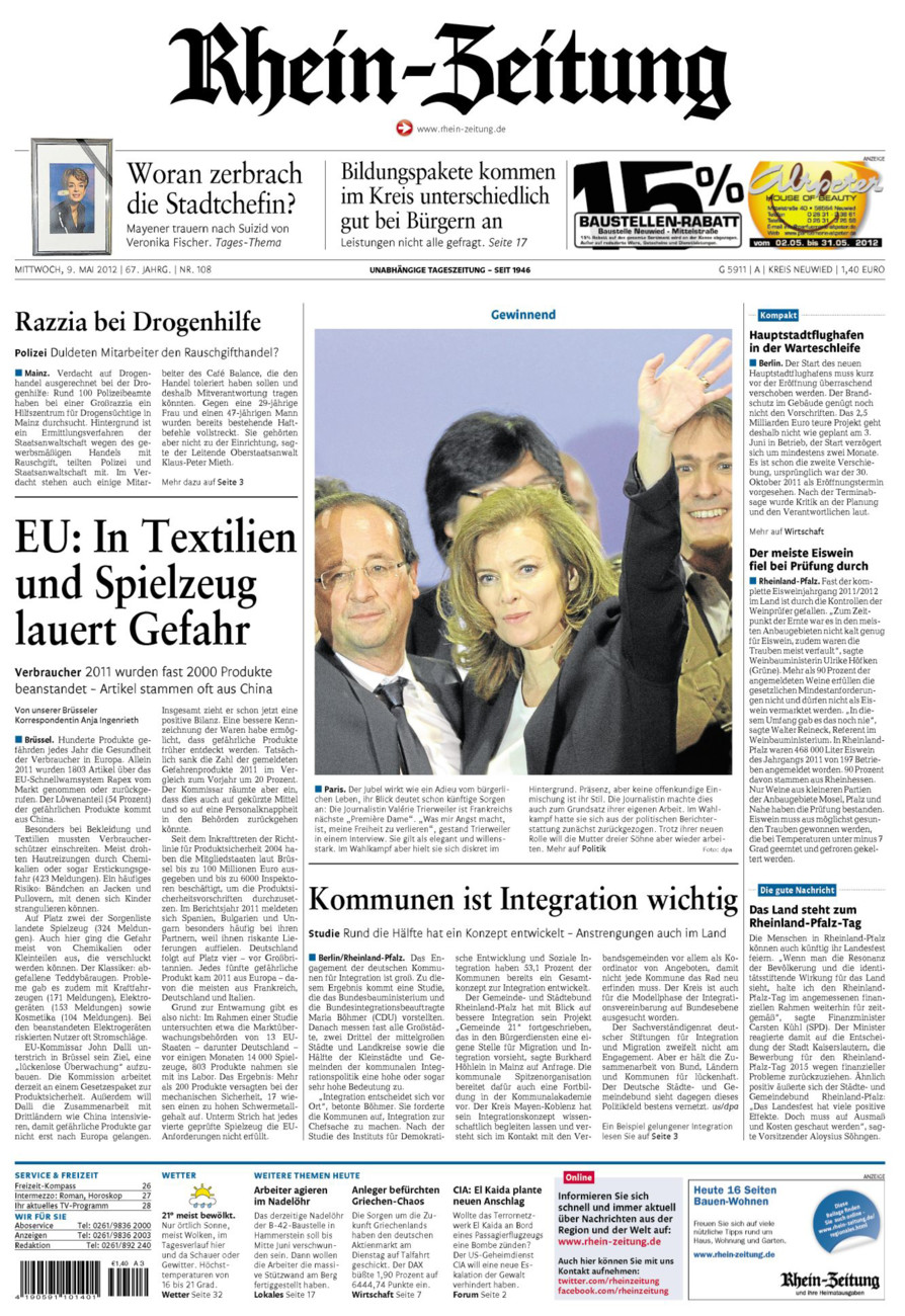 Rhein-Zeitung Kreis Neuwied vom Mittwoch, 09.05.2012