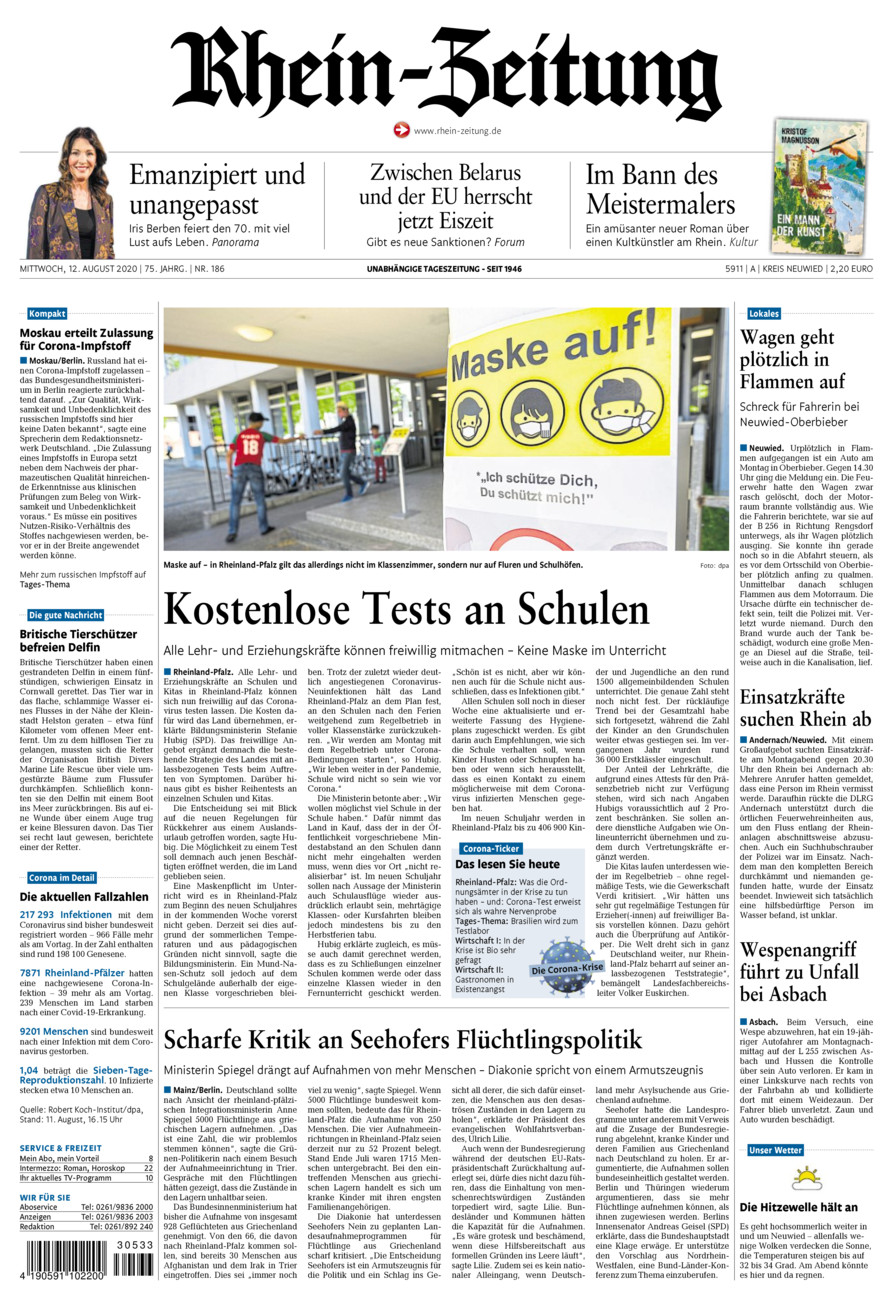 Rhein-Zeitung Kreis Neuwied vom Mittwoch, 12.08.2020