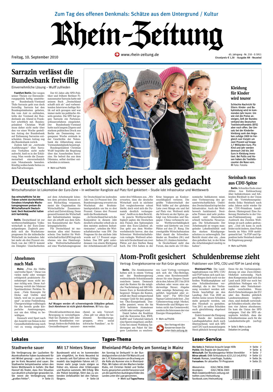 Rhein-Zeitung Kreis Neuwied vom Freitag, 10.09.2010