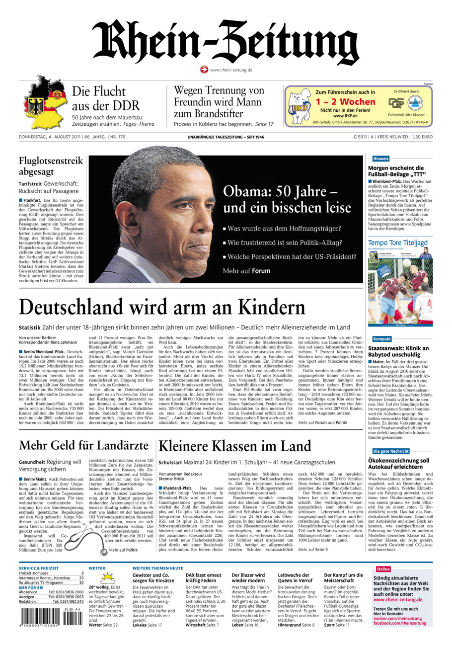 Rhein-Zeitung Kreis Neuwied vom Donnerstag, 04.08.2011