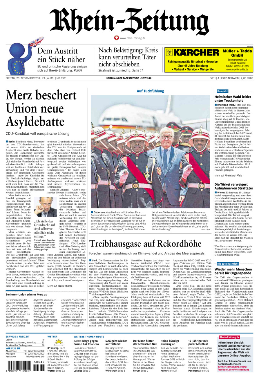 Rhein-Zeitung Kreis Neuwied vom Freitag, 23.11.2018