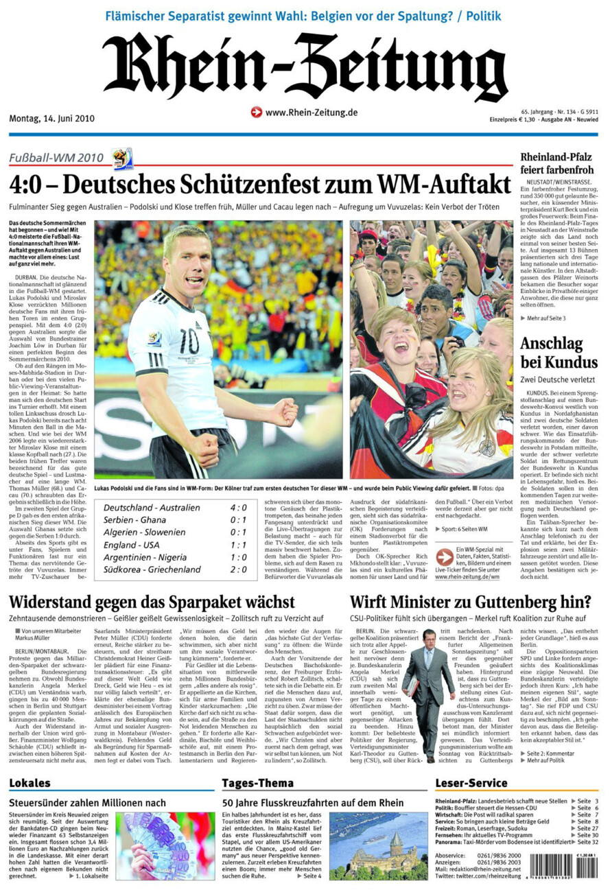 Rhein-Zeitung Kreis Neuwied vom Montag, 14.06.2010