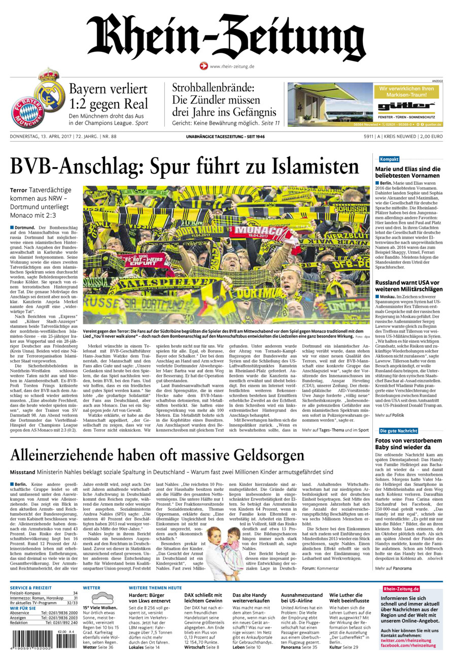Rhein-Zeitung Kreis Neuwied vom Donnerstag, 13.04.2017