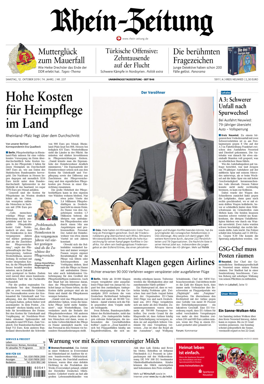 Rhein-Zeitung Kreis Neuwied vom Samstag, 12.10.2019