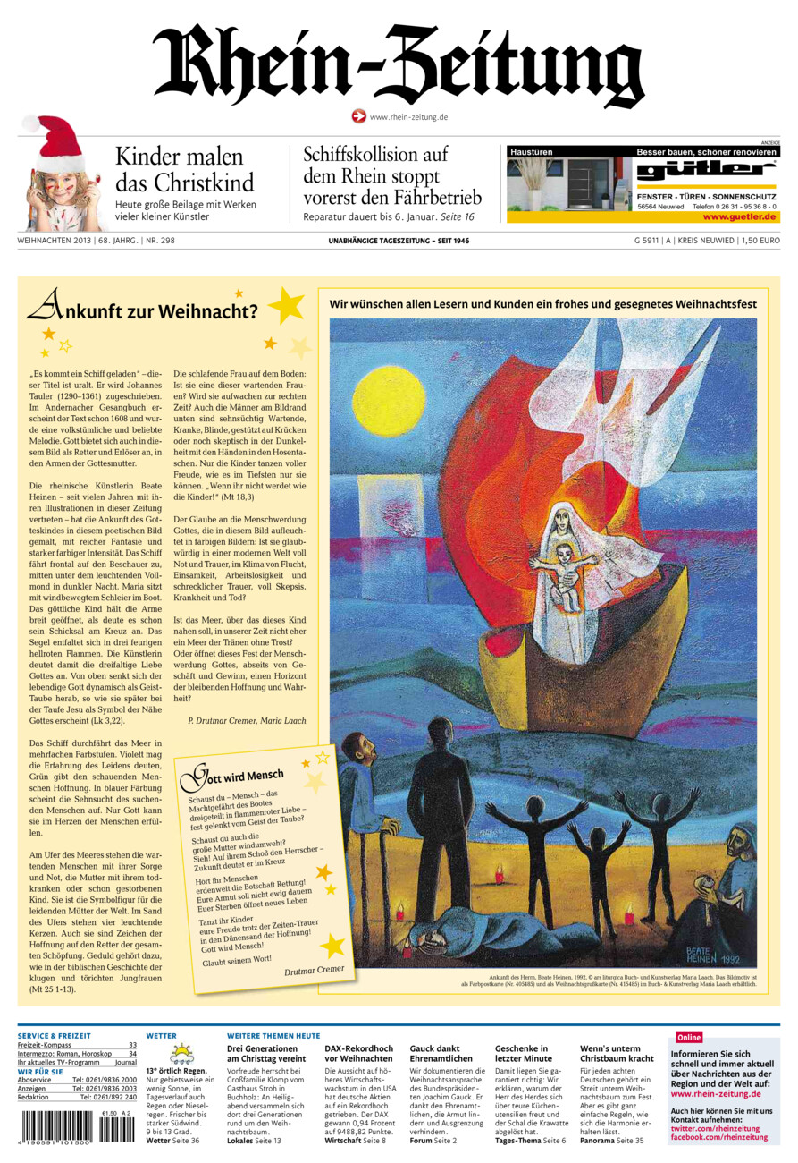 Rhein-Zeitung Kreis Neuwied vom Dienstag, 24.12.2013