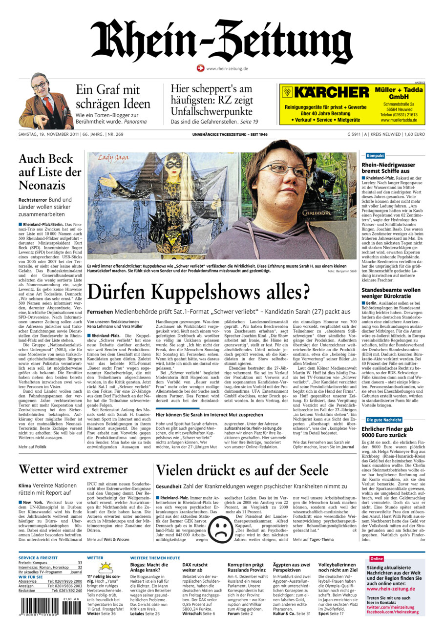 Rhein-Zeitung Kreis Neuwied vom Samstag, 19.11.2011