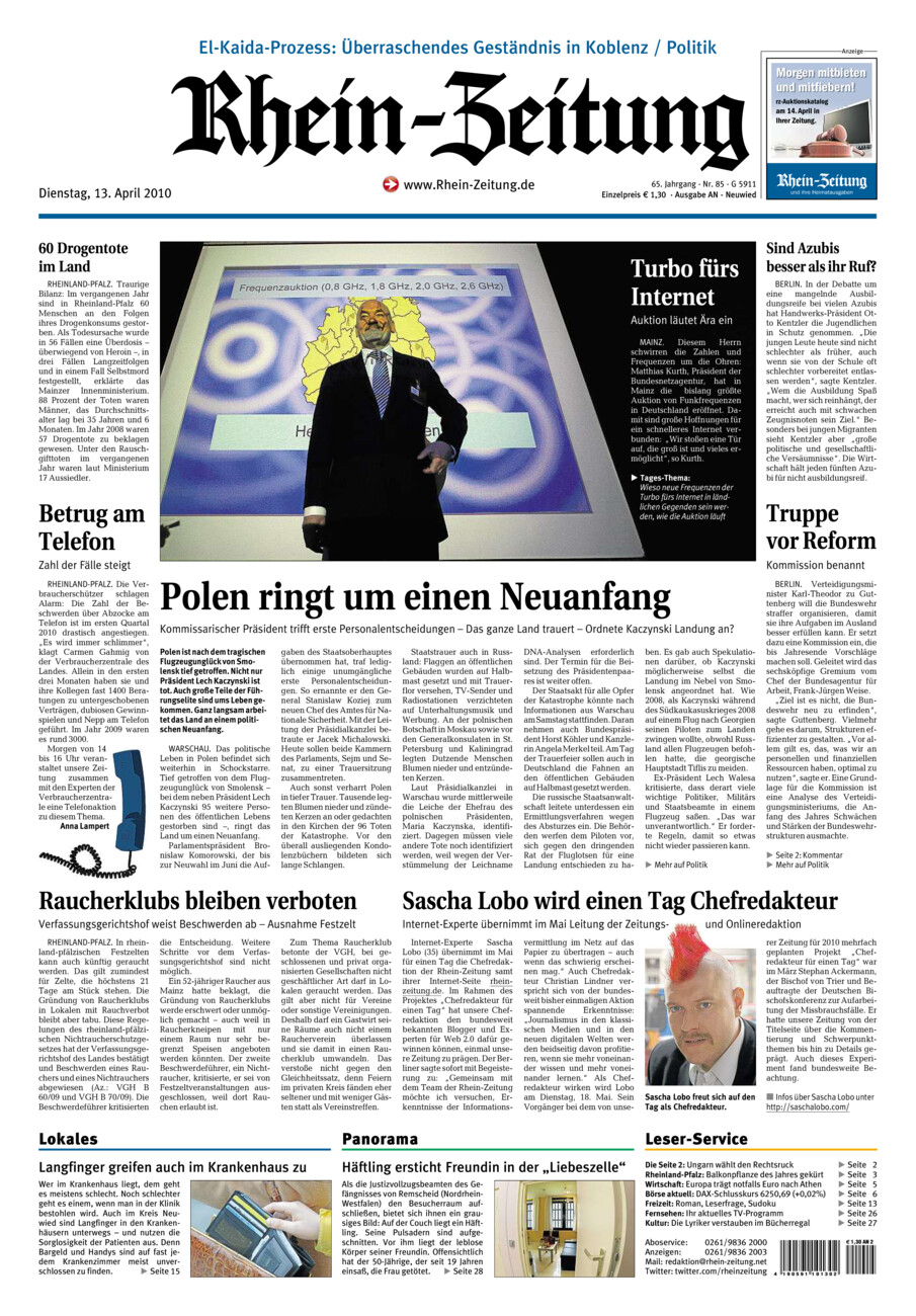 Rhein-Zeitung Kreis Neuwied vom Dienstag, 13.04.2010