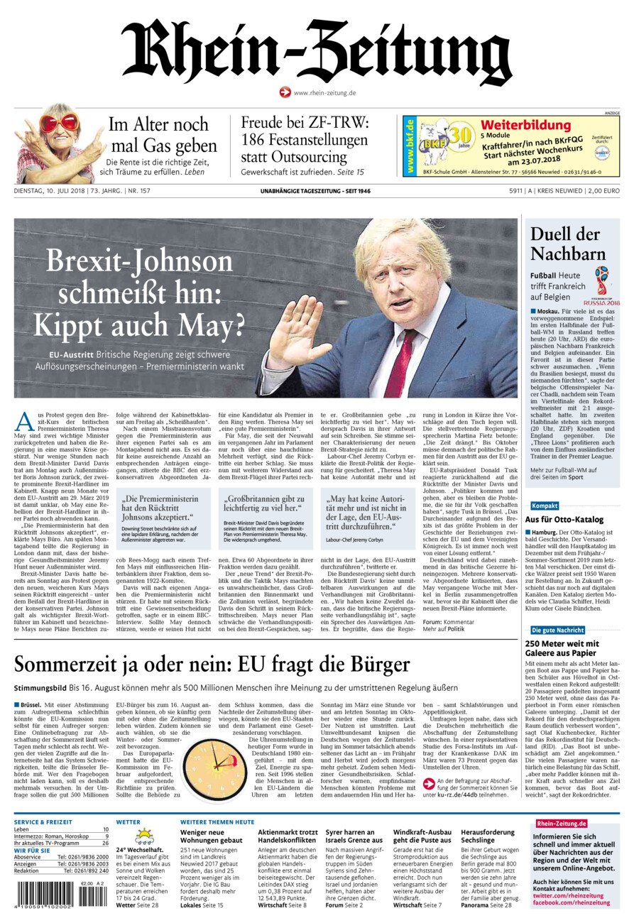 Rhein-Zeitung Kreis Neuwied vom Dienstag, 10.07.2018