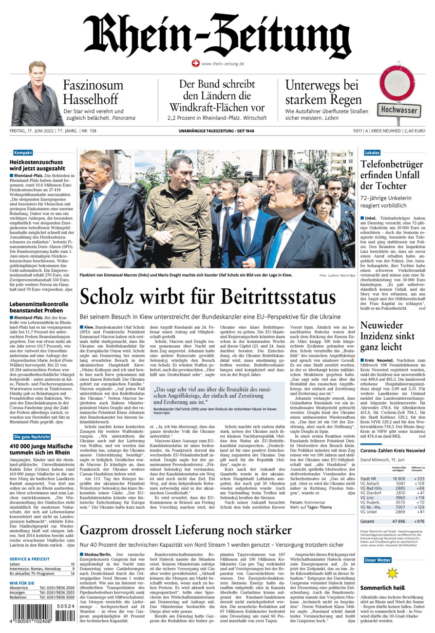Rhein-Zeitung Kreis Neuwied vom Freitag, 17.06.2022