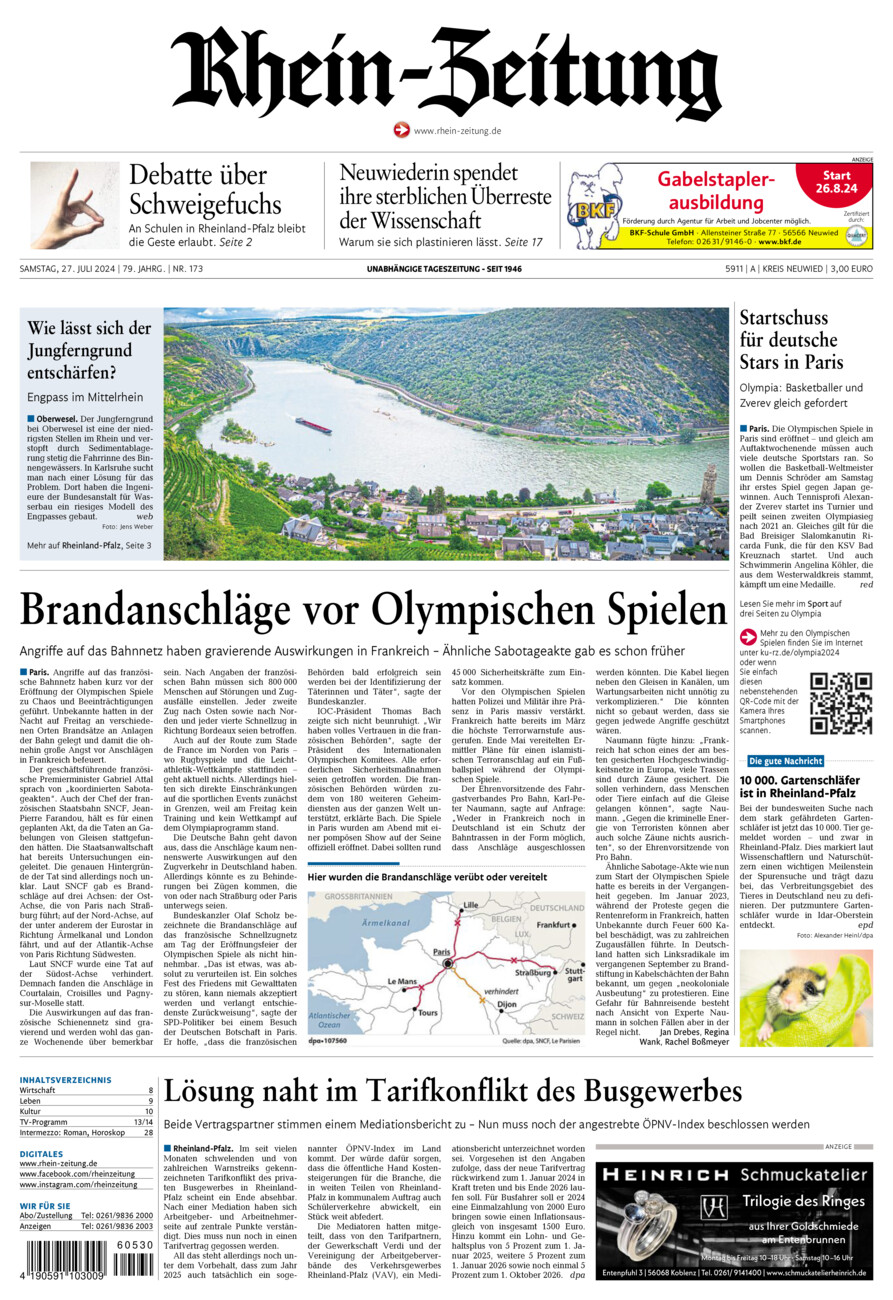 Rhein-Zeitung Kreis Neuwied vom Samstag, 27.07.2024