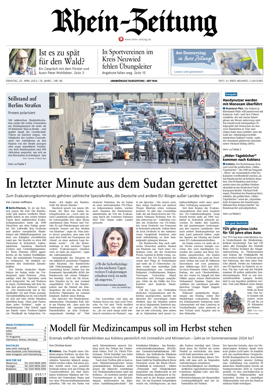 Rhein-Zeitung Kreis Neuwied vom Dienstag, 25.04.2023