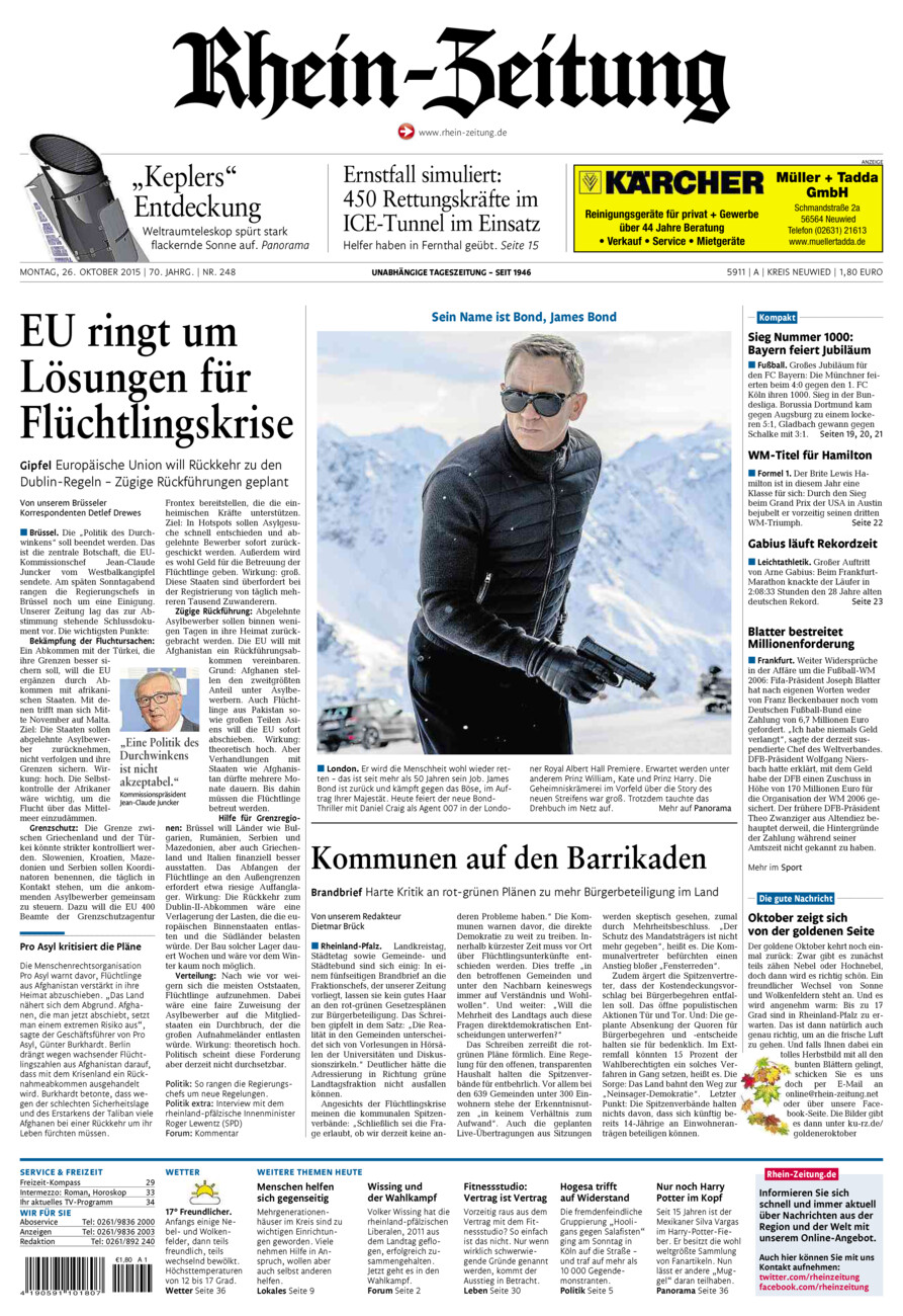 Rhein-Zeitung Kreis Neuwied vom Montag, 26.10.2015