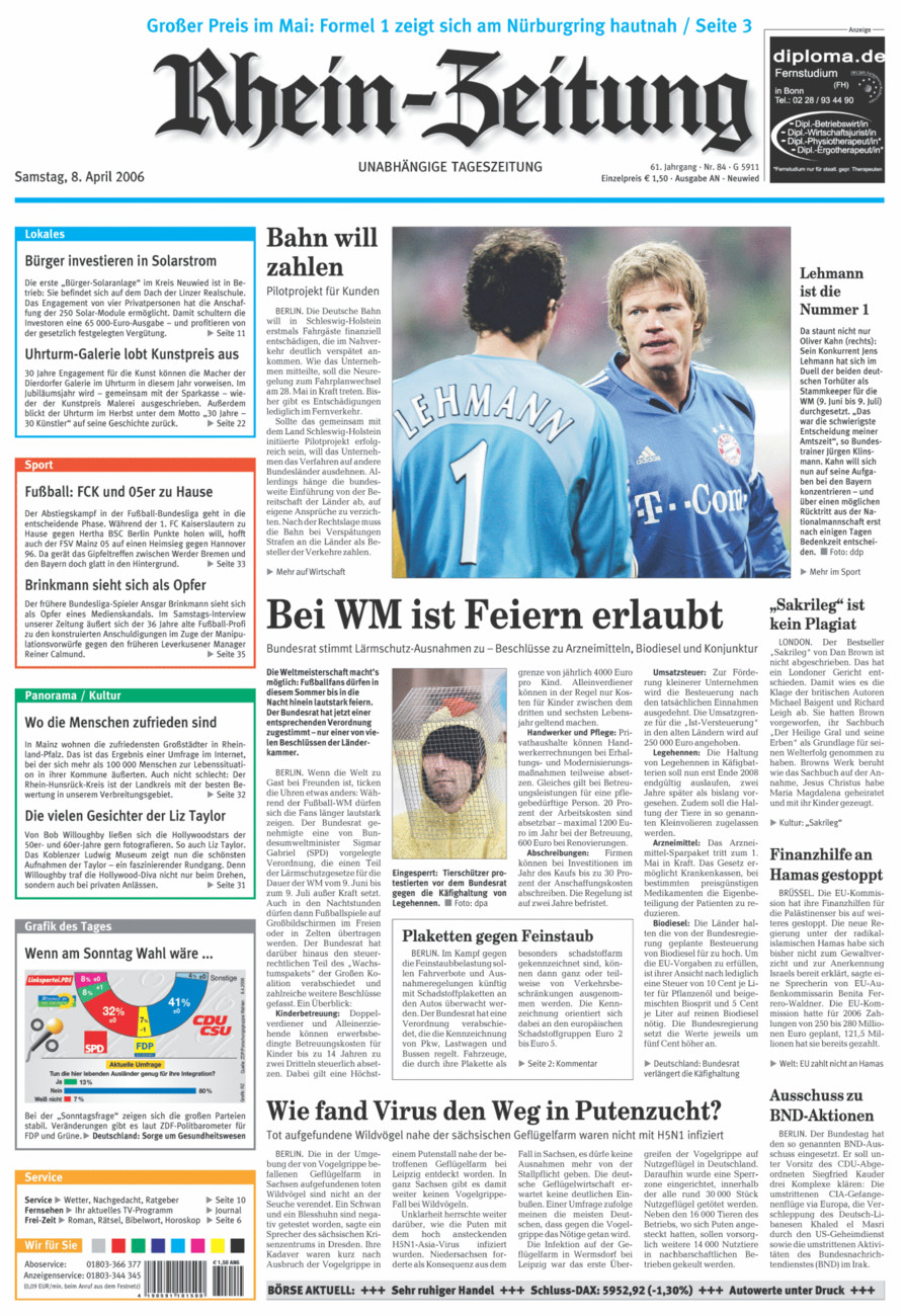 Rhein-Zeitung Kreis Neuwied vom Samstag, 08.04.2006