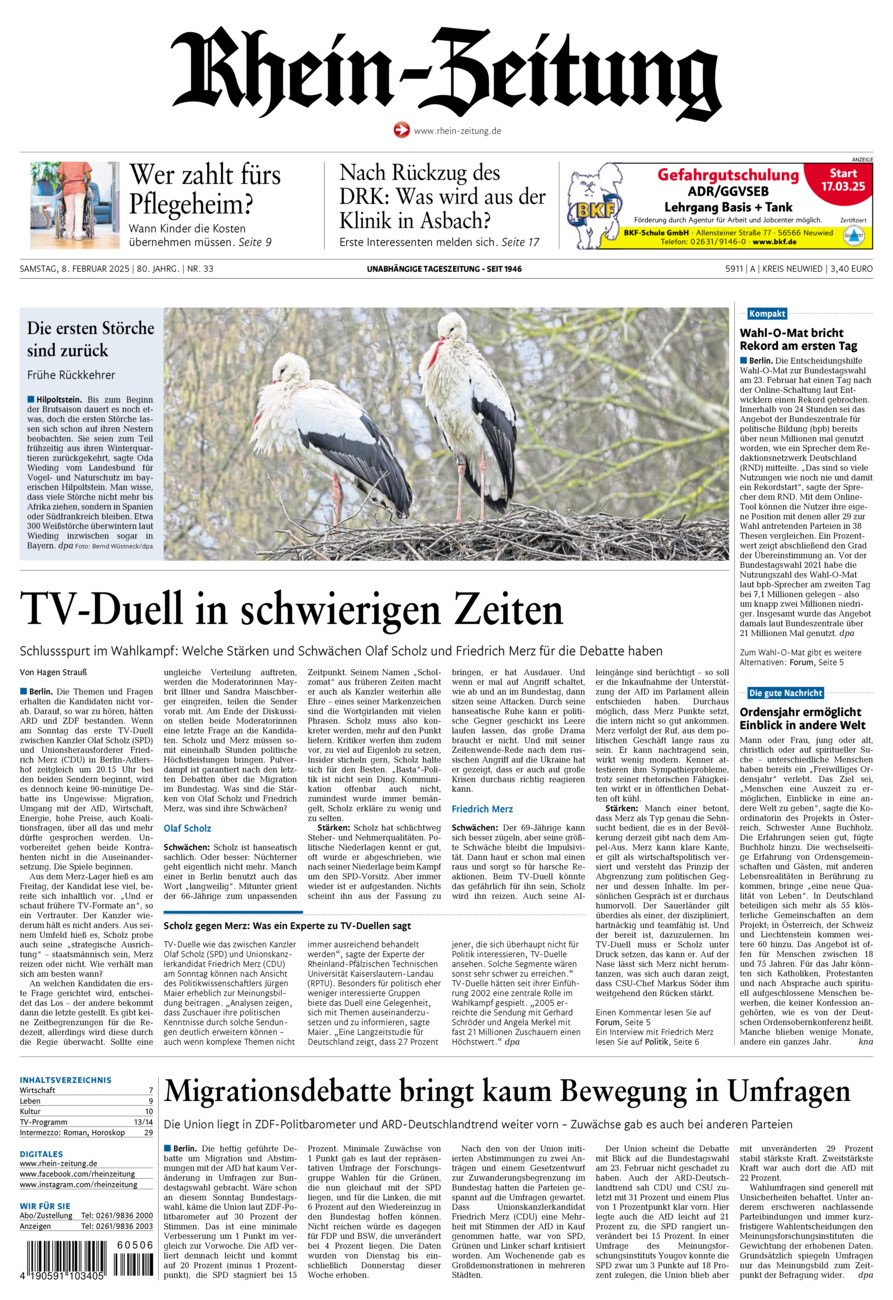 Rhein-Zeitung Kreis Neuwied vom Samstag, 08.02.2025