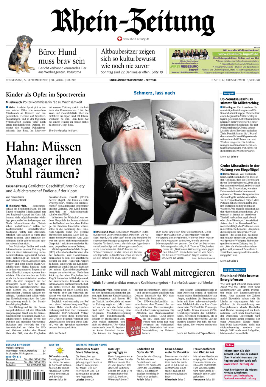 Rhein-Zeitung Kreis Neuwied vom Donnerstag, 05.09.2013