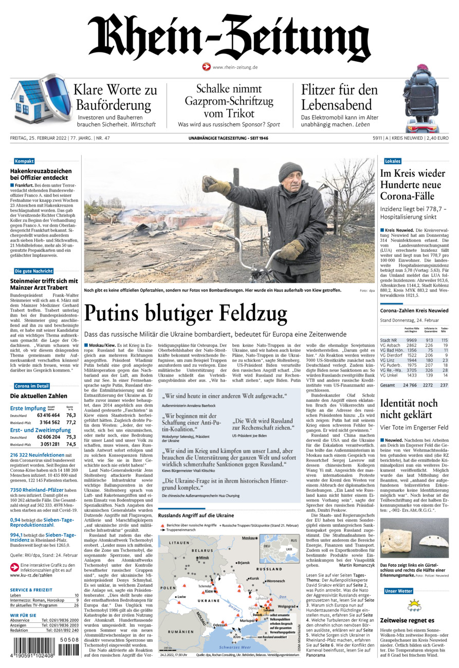 Rhein-Zeitung Kreis Neuwied vom Freitag, 25.02.2022
