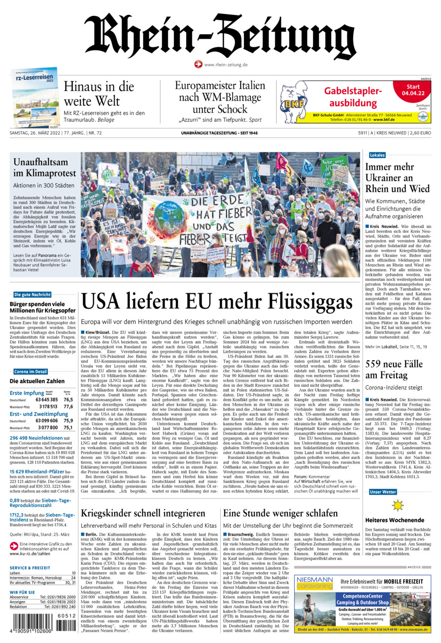 Rhein-Zeitung Kreis Neuwied vom Samstag, 26.03.2022