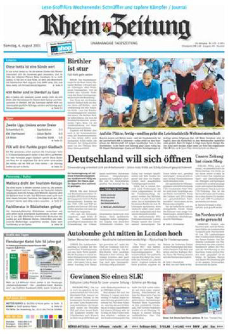 Rhein-Zeitung Kreis Neuwied vom Samstag, 04.08.2001