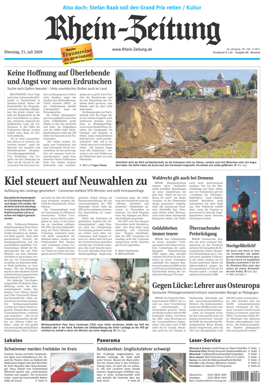 Rhein-Zeitung Kreis Neuwied vom Dienstag, 21.07.2009