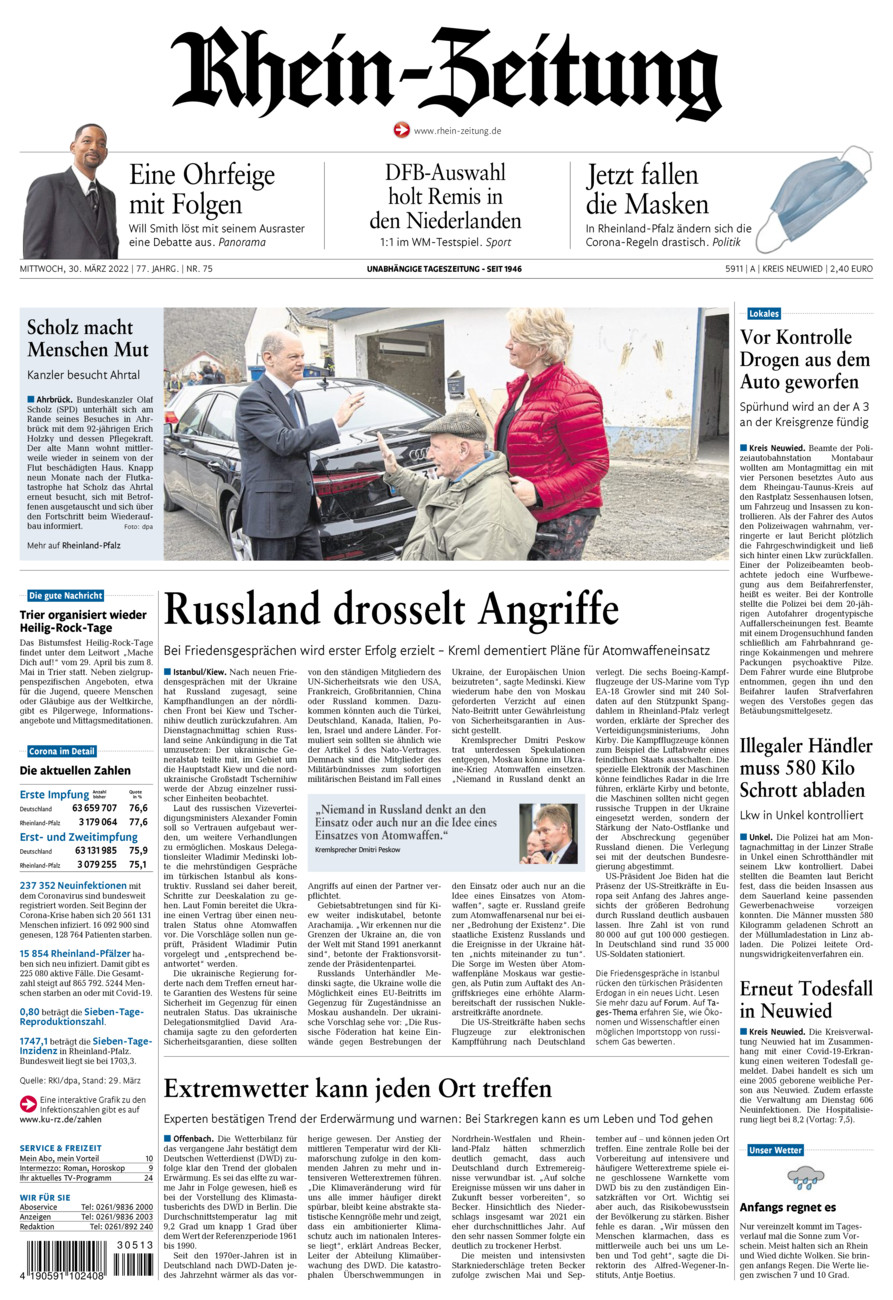 Rhein-Zeitung Kreis Neuwied vom Mittwoch, 30.03.2022