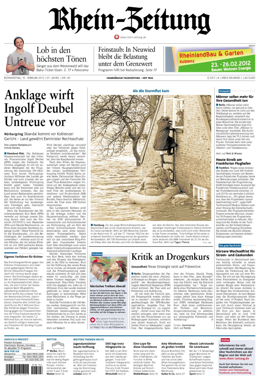 Rhein-Zeitung Kreis Neuwied vom Donnerstag, 16.02.2012