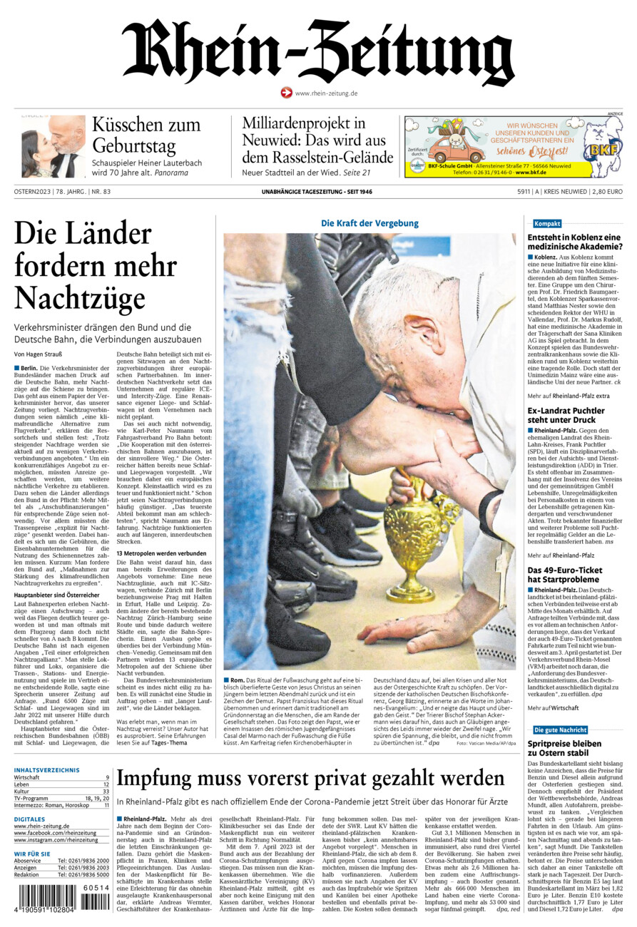 Rhein-Zeitung Kreis Neuwied vom Samstag, 08.04.2023