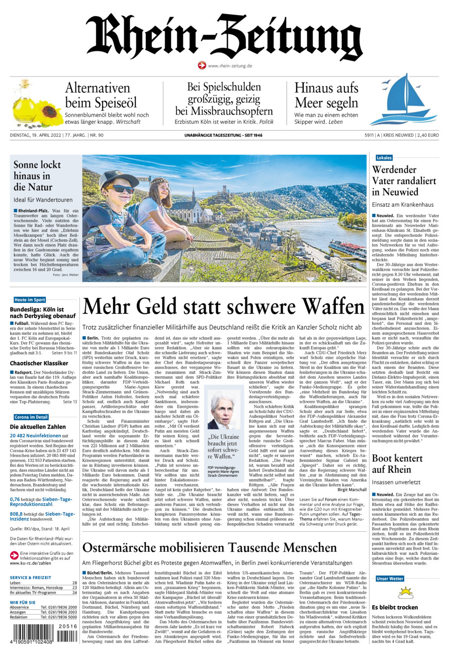 Rhein-Zeitung Kreis Neuwied vom Dienstag, 19.04.2022