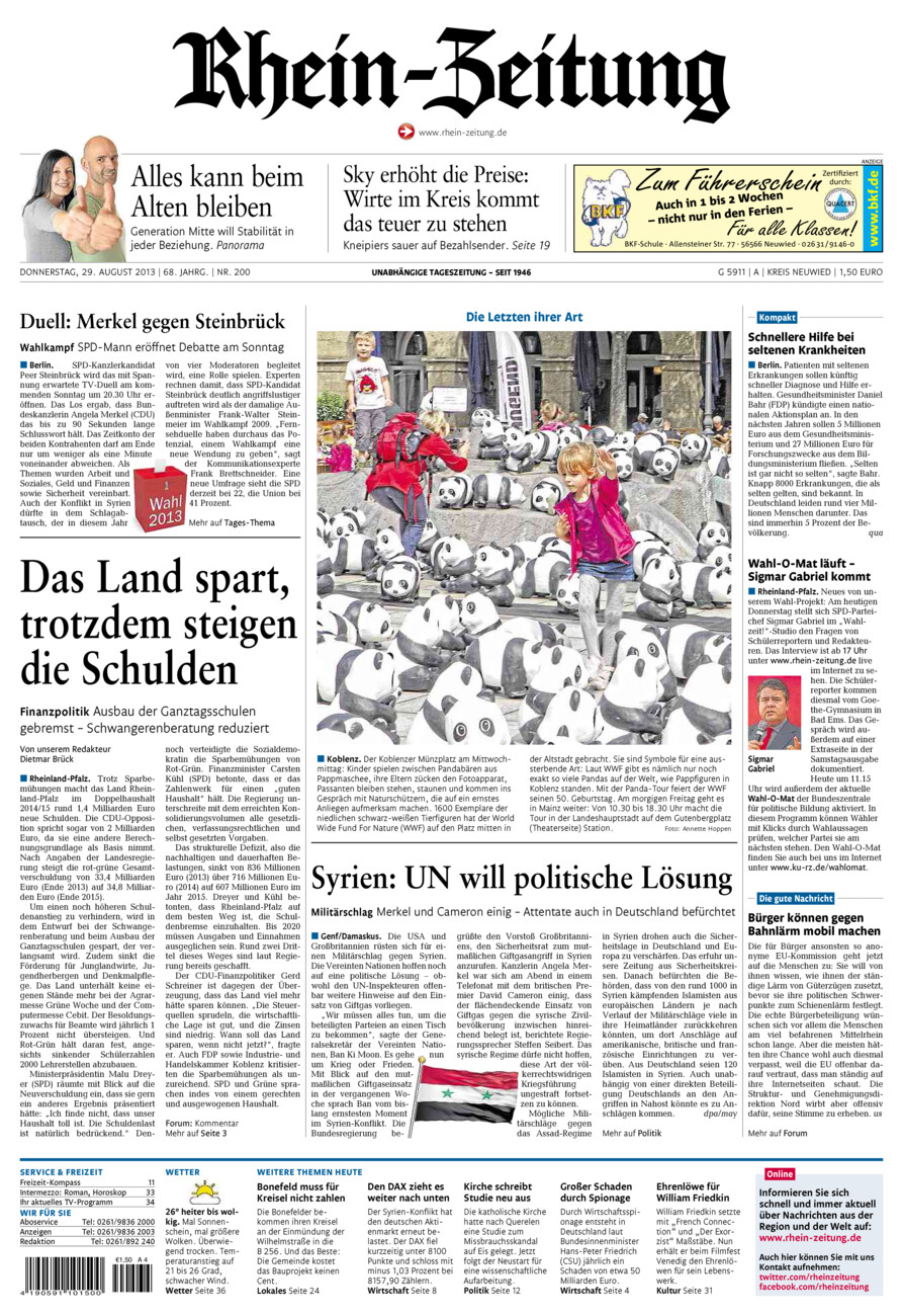 Rhein-Zeitung Kreis Neuwied vom Donnerstag, 29.08.2013