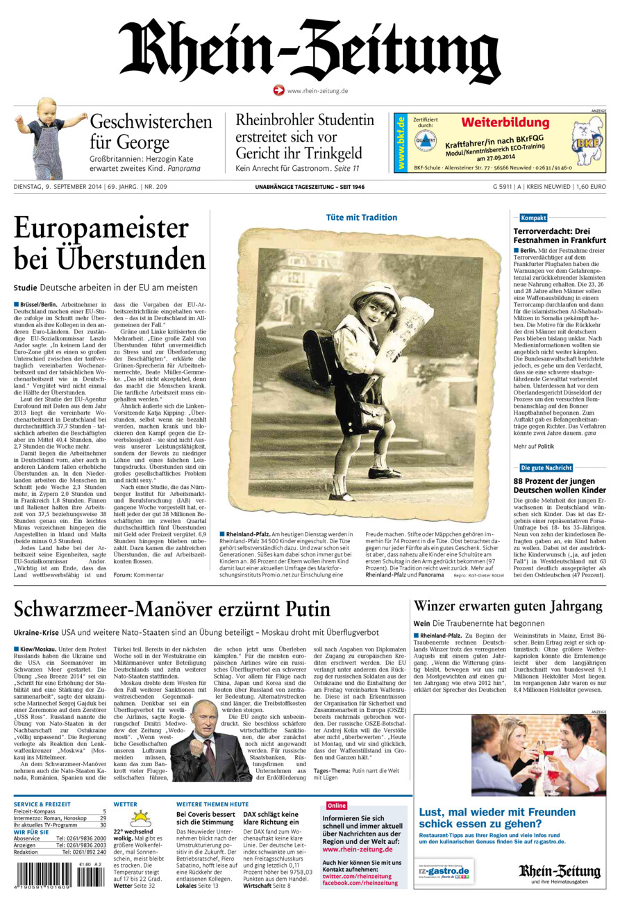 Rhein-Zeitung Kreis Neuwied vom Dienstag, 09.09.2014