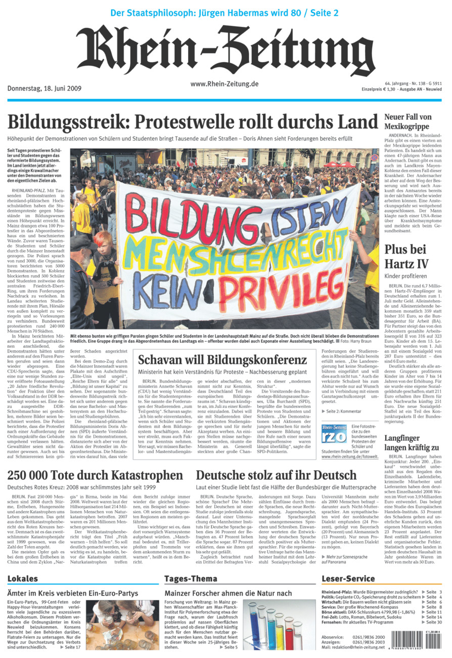 Rhein-Zeitung Kreis Neuwied vom Donnerstag, 18.06.2009
