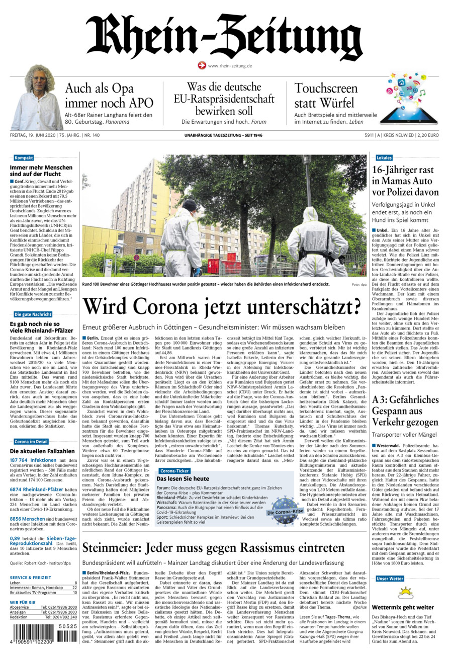 Rhein-Zeitung Kreis Neuwied vom Freitag, 19.06.2020