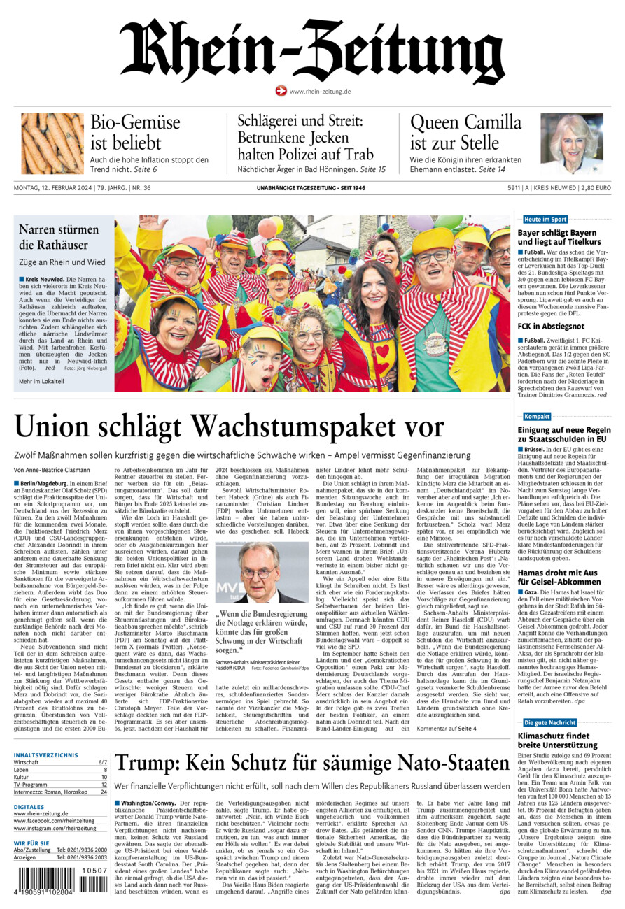 Rhein-Zeitung Kreis Neuwied vom Montag, 12.02.2024