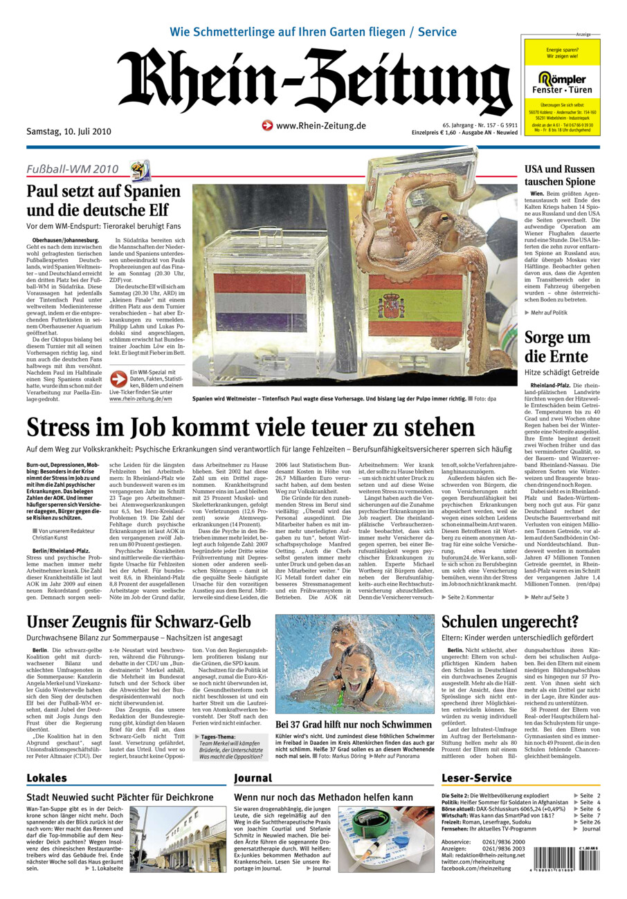 Rhein-Zeitung Kreis Neuwied vom Samstag, 10.07.2010