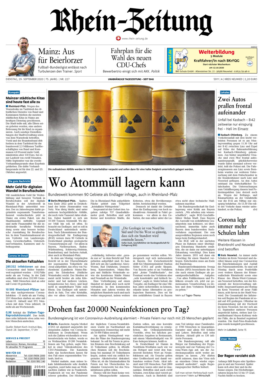 Rhein-Zeitung Kreis Neuwied vom Dienstag, 29.09.2020