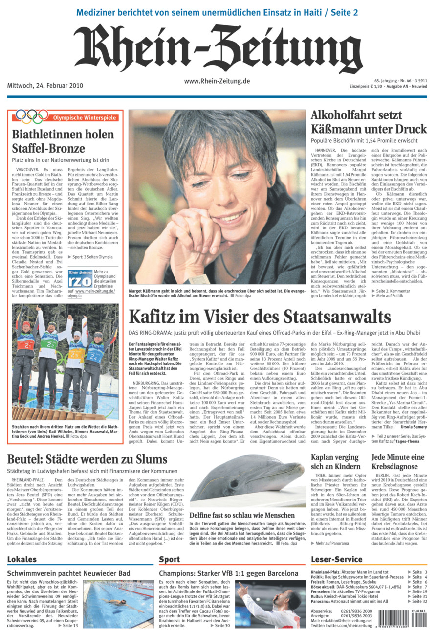 Rhein-Zeitung Kreis Neuwied vom Mittwoch, 24.02.2010