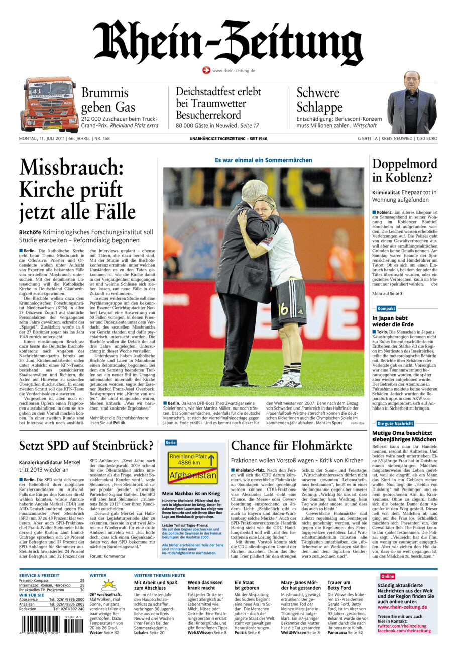 Rhein-Zeitung Kreis Neuwied vom Montag, 11.07.2011