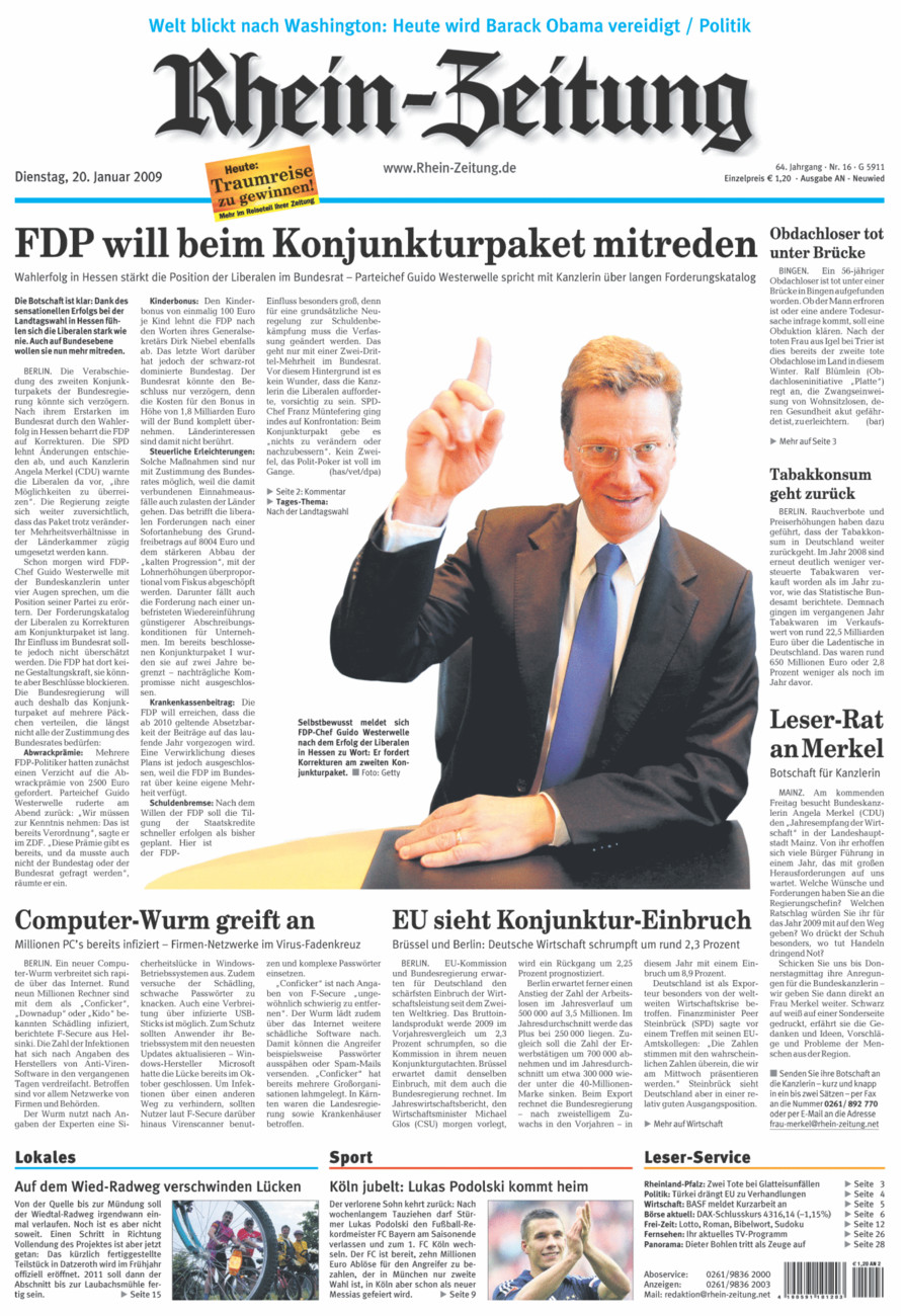 Rhein-Zeitung Kreis Neuwied vom Dienstag, 20.01.2009