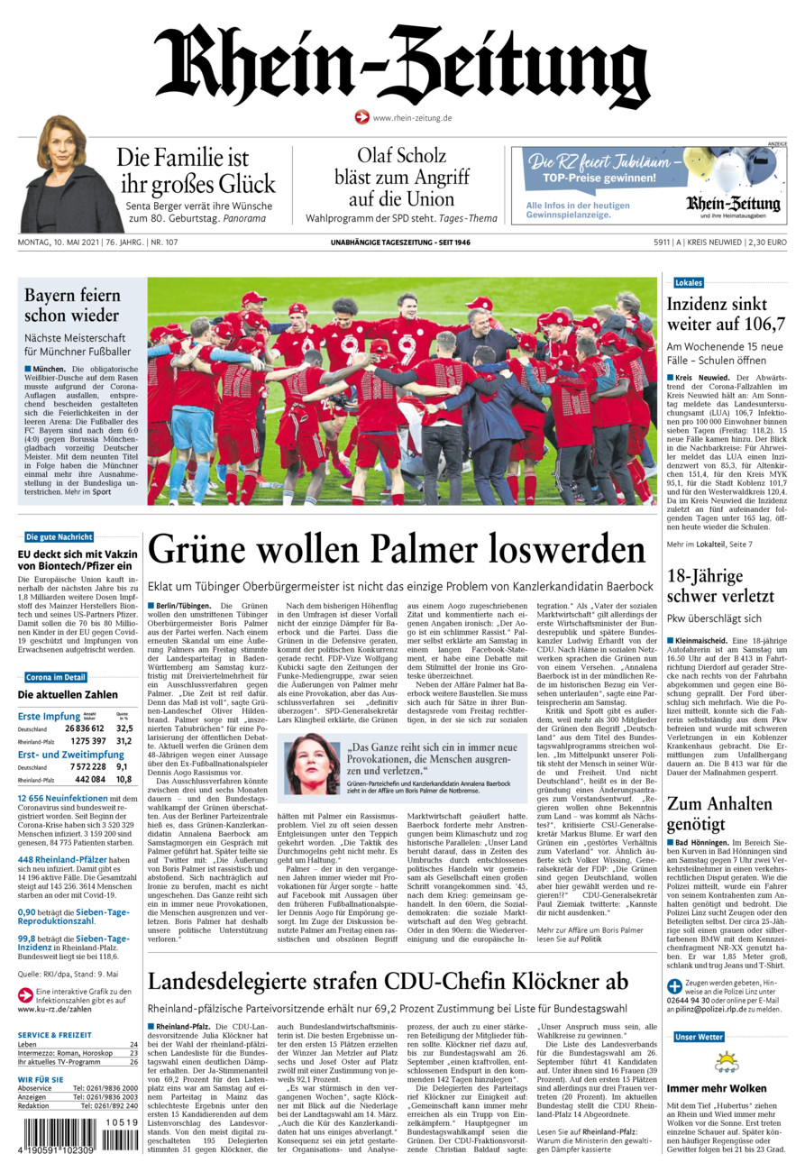 Rhein-Zeitung Kreis Neuwied vom Montag, 10.05.2021