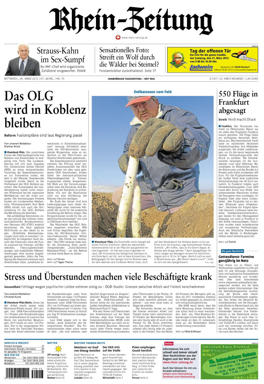 Rhein-Zeitung Kreis Neuwied vom Mittwoch, 28.03.2012