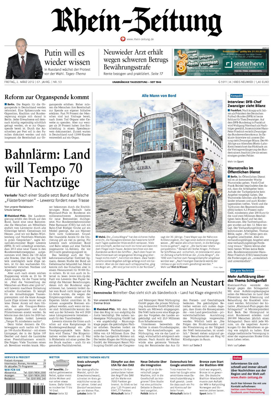 Rhein-Zeitung Kreis Neuwied vom Freitag, 02.03.2012